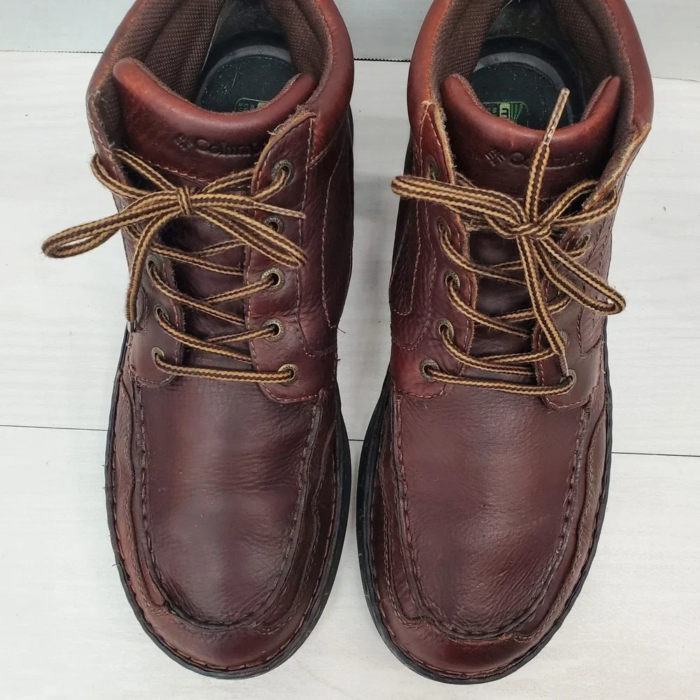 Columbia Wayne Mens 13 US Leather Ankle‎ Boots Lace Up Brown Comfort System